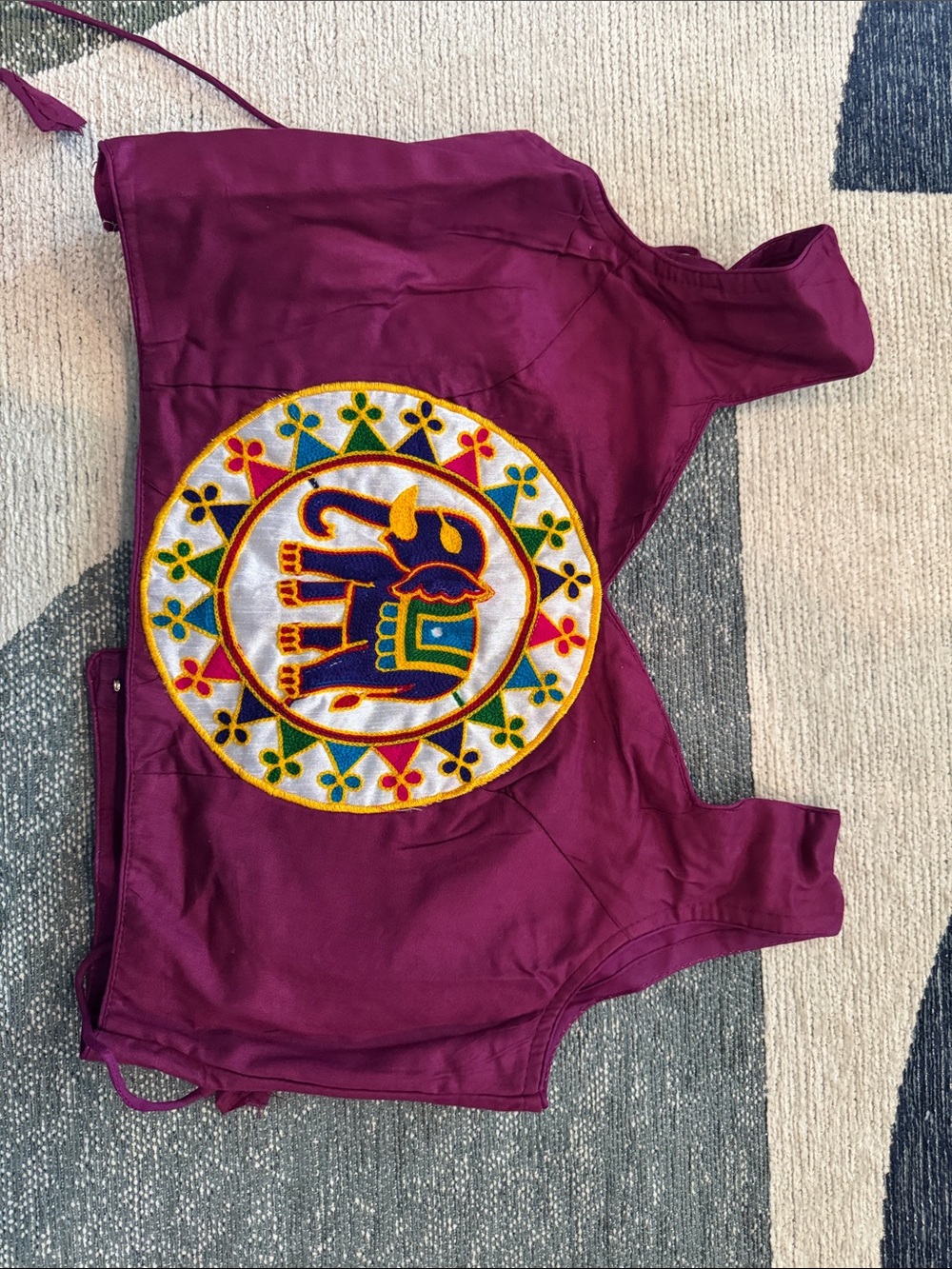 Girls' Magenta Embroidered Elephant Skirt - Kids Bottoms